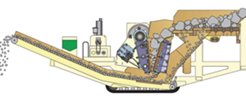 履帶式移動(dòng)顎式破碎站工作原理